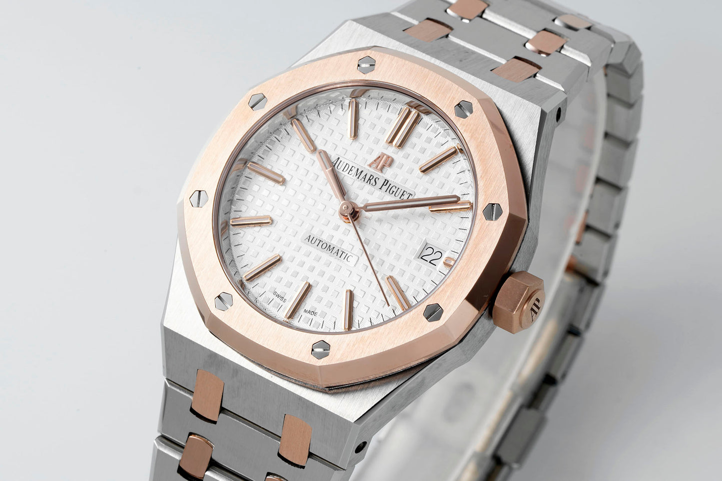 AUDEMARS PIGUET ROYAL OAK 오데마피게 로얄오크 37mm 15450st 화이트 다이얼 로즈골드 베젤