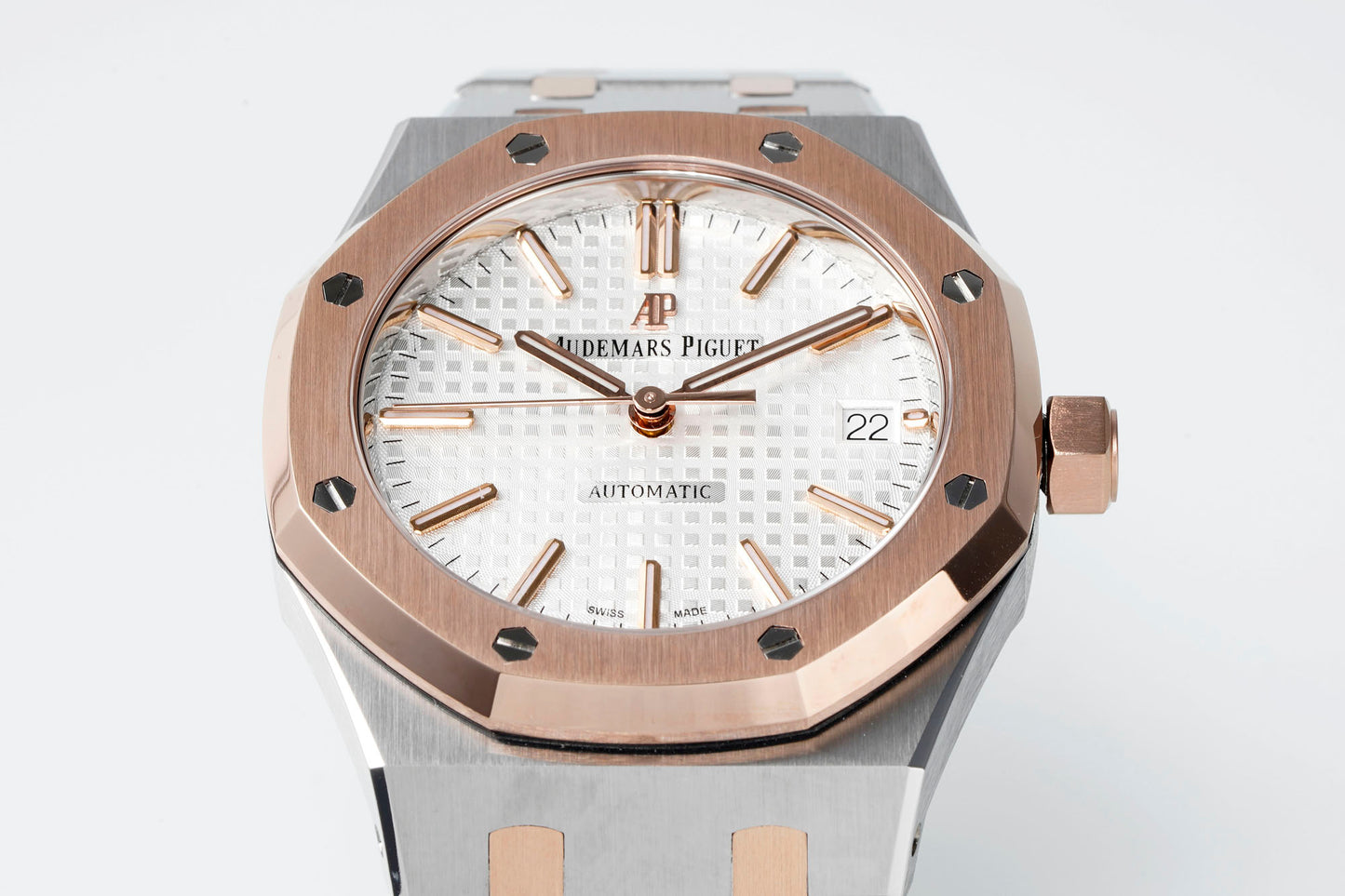 AUDEMARS PIGUET ROYAL OAK 오데마피게 로얄오크 37mm 15450st 화이트 다이얼 로즈골드 베젤
