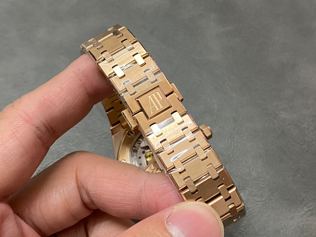 AUDEMARS PIGUET ROYAL OAK 오데마피게 로얄오크 37mm 15454 로즈 골드 화이트 다이얼 다이아 베젤