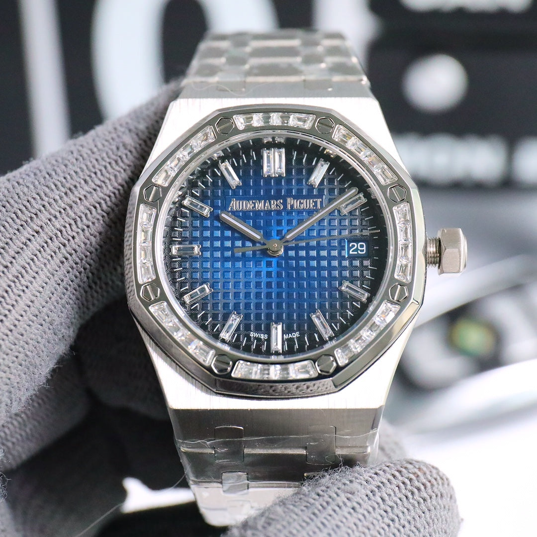 AUDEMARS PIGUET ROYAL OAK 오데마피게 로얄오크 37mm 15550ST 블 다이얼 다이아 베젤
