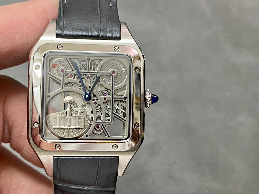 CARTIER SANTOS DE CARTIER 까르띠에 산토스 드 까르띠에 43.5mm 오토 무브먼츠 스켈레톤 다이얼