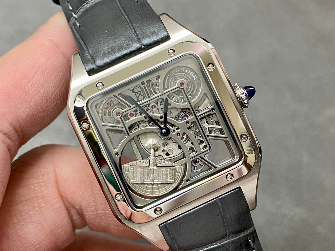 CARTIER SANTOS DE CARTIER 까르띠에 산토스 드 까르띠에 43.5mm 오토 무브먼츠 스켈레톤 다이얼