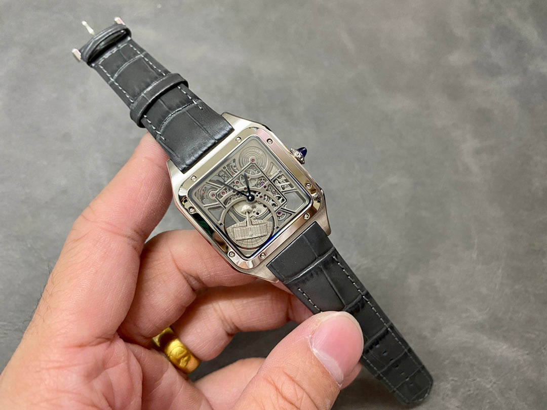 CARTIER SANTOS DE CARTIER 까르띠에 산토스 드 까르띠에 43.5mm 오토 무브먼츠 스켈레톤 다이얼