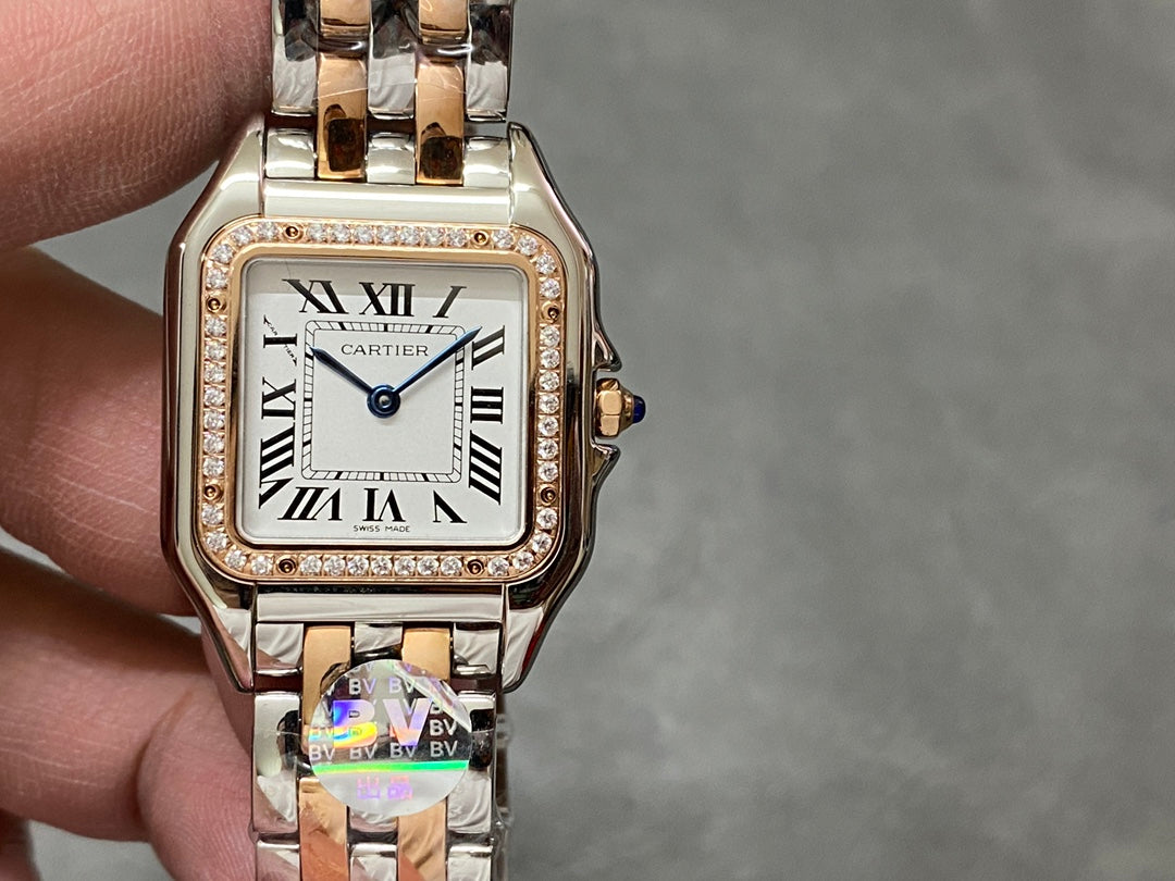 CARTIER PANTHERE DE CARTIER 까르띠에 팬더 드 까르띠에 27mm 미디움 쿼츠 무브먼츠 화이트 다이얼 다이아 베젤