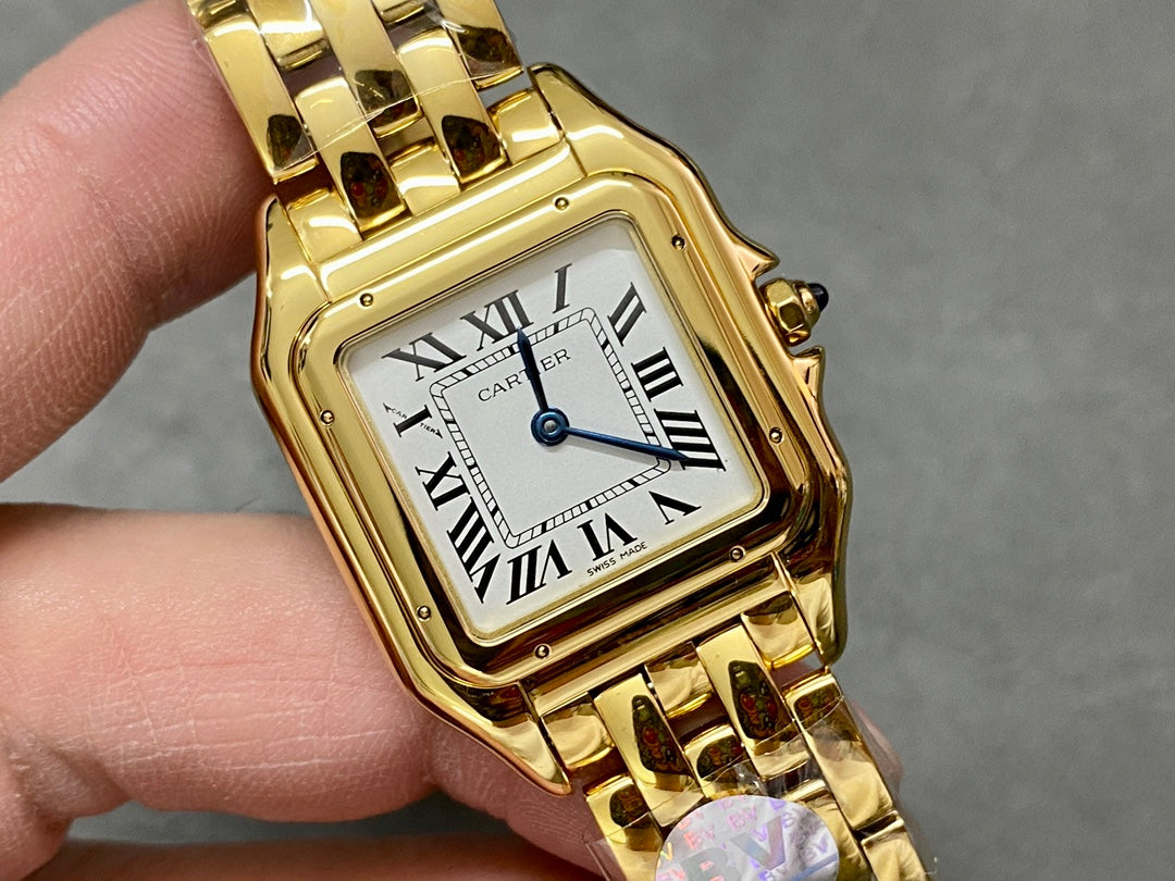 CARTIER PANTHERE DE CARTIER 까르띠에 팬더 드 까르띠에 27mm 미디움 쿼츠 무브먼츠 옐로우 골드 다이얼