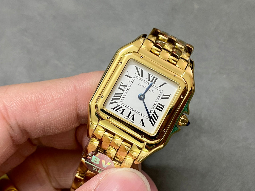 CARTIER PANTHERE DE CARTIER 까르띠에 팬더 드 까르띠에 27mm 미디움 쿼츠 무브먼츠 옐로우 골드 다이얼