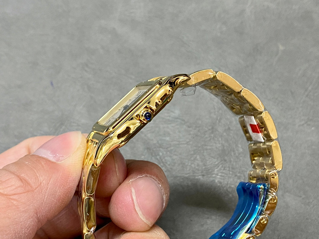 CARTIER PANTHERE DE CARTIER 까르띠에 팬더 드 까르띠에 27mm 미디움 쿼츠 무브먼츠 옐로우 골드 다이얼