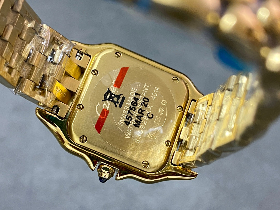 CARTIER PANTHERE DE CARTIER 까르띠에 팬더 드 까르띠에 27mm 미디움 쿼츠 무브먼츠 옐로우 골드 다이얼