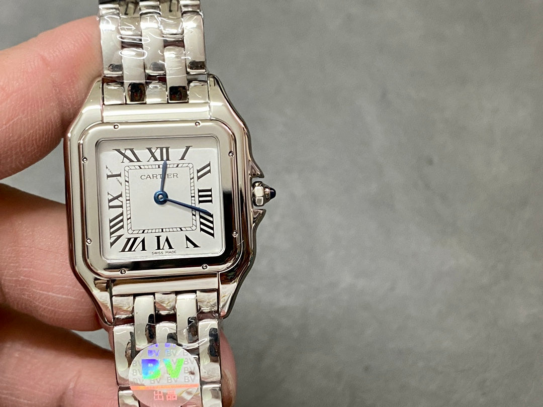 CARTIER PANTHERE DE CARTIER 까르띠에 팬더 드 까르띠에 27mm 미디움 쿼츠 무브먼츠 화이트 다이얼 실버
