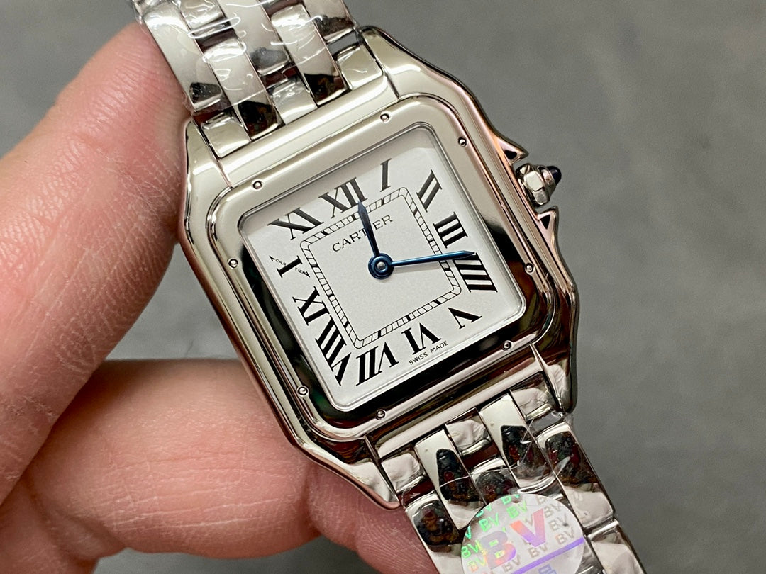 CARTIER PANTHERE DE CARTIER 까르띠에 팬더 드 까르띠에 27mm 미디움 쿼츠 무브먼츠 화이트 다이얼 실버