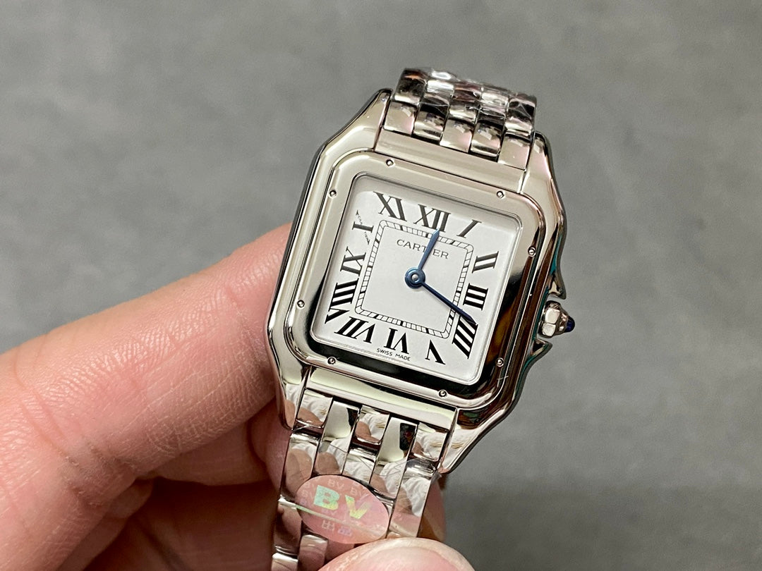 CARTIER PANTHERE DE CARTIER 까르띠에 팬더 드 까르띠에 27mm 미디움 쿼츠 무브먼츠 화이트 다이얼 실버
