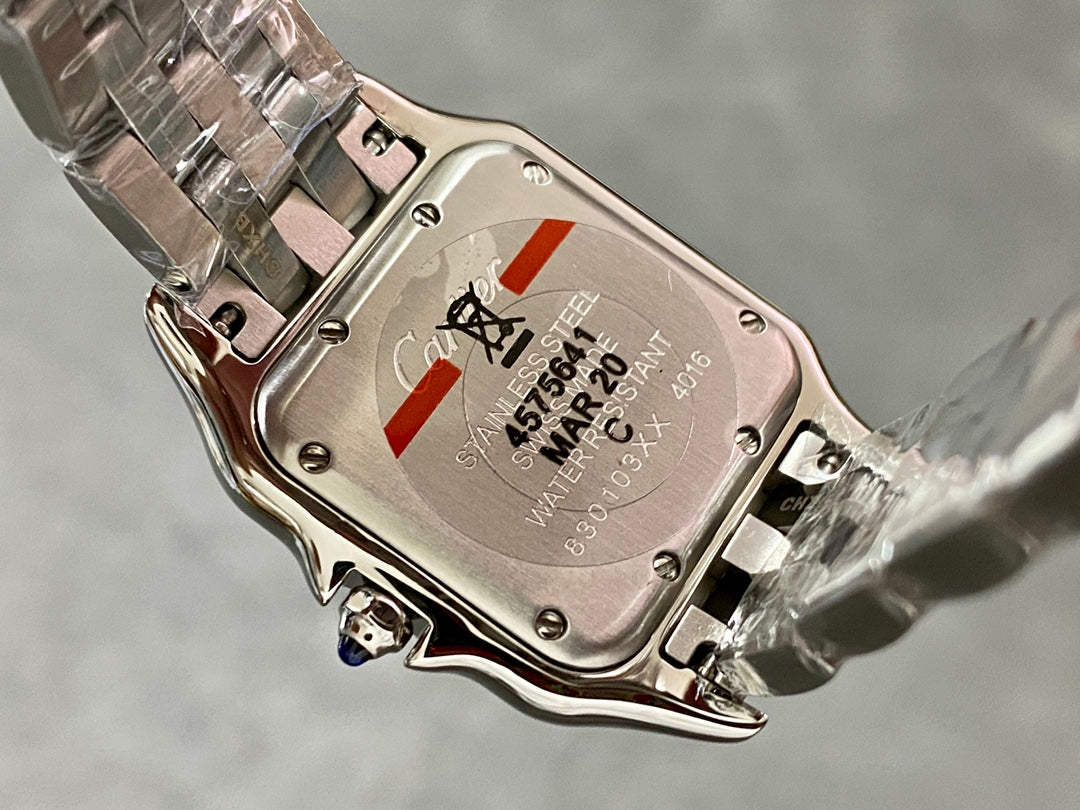 CARTIER PANTHERE DE CARTIER 까르띠에 팬더 드 까르띠에 27mm 미디움 쿼츠 무브먼츠 화이트 다이얼 실버