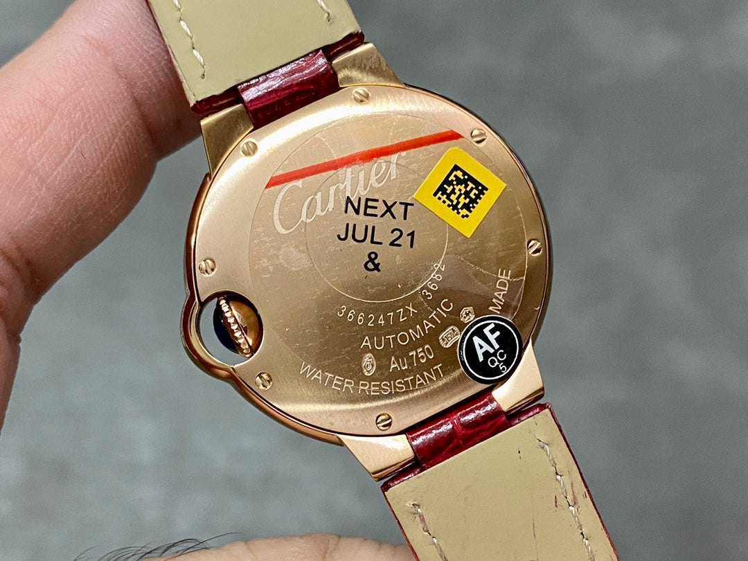 CARTIER BALLON DE CARTIER 까르띠에 발 드 까르띠에 33mm 오토 무브먼츠 화이트 다이얼 다이아 베젤