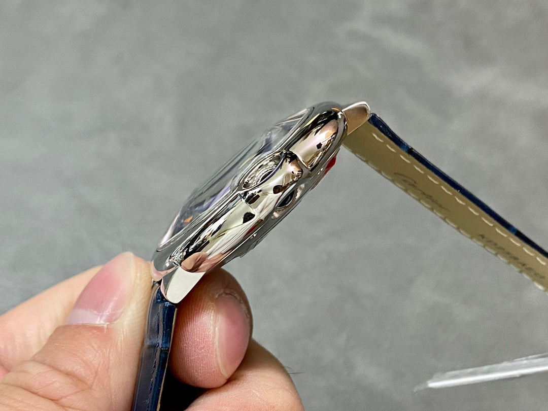 CARTIER BALLON DE CARTIER 까르띠에 발 드 까르띠에 42mm 오토 무브먼츠 블루 다이얼 스틸 베