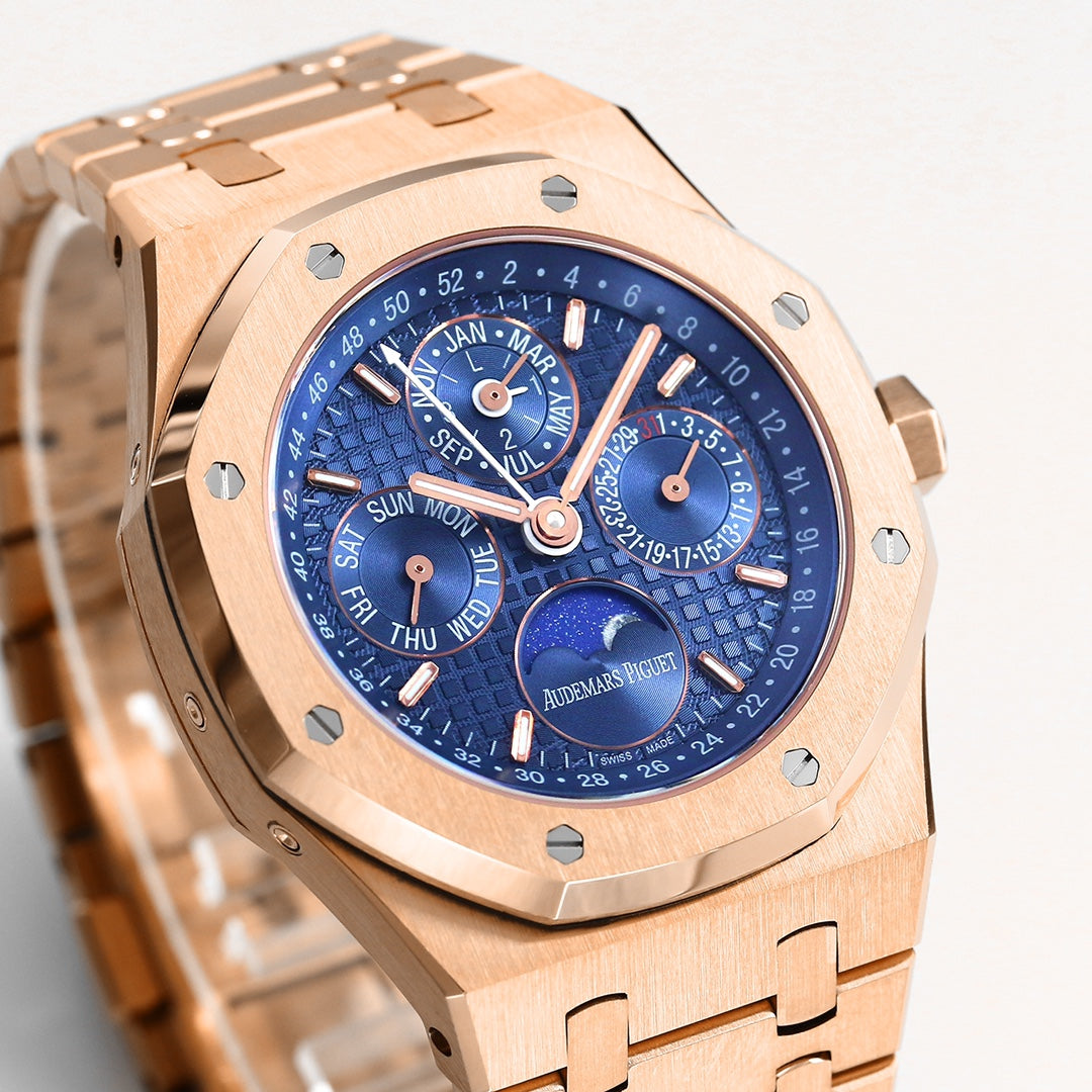 AUDEMARS PIGUET ROYAL OAK 오데마피게 로얄오크 41mm 26574ST.OO.1220ST 블루 다이얼 로즈 골드