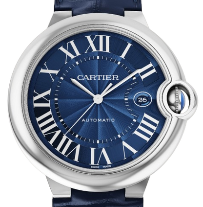 CARTIER BALLON DE CARTIER 까르띠에 발 드 까르띠에 42mm 오토 무브먼츠 블루 다이얼 스틸 베