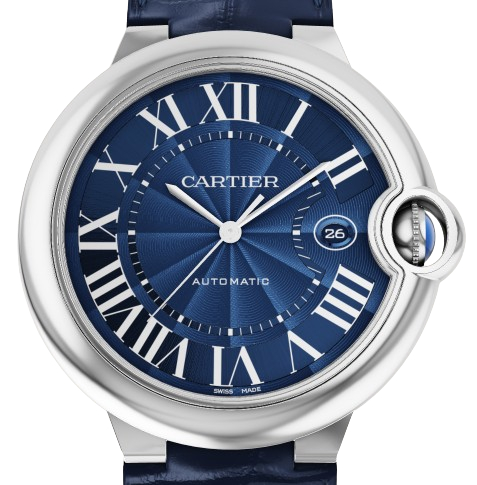 CARTIER BALLON DE CARTIER 까르띠에 발 드 까르띠에 42mm 오토 무브먼츠 블루 다이얼 스틸 베
