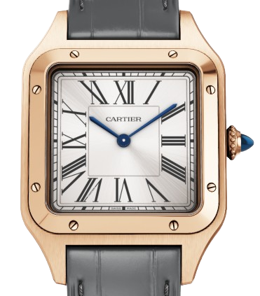 CARTIER SANTOS DE CARTIER 까르띠에 산토스 드 까르띠에 라지 33.9mm 쿼츠 무브먼츠 화이트 다이얼 소가죽 스트랩