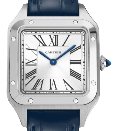 CARTIER SANTOS DE CARTIER 까르띠에 산토스 드 까르띠에 미디움 31.4mm 쿼츠 무브먼츠 화이트 다이얼 소가죽 스트랩
