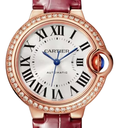 CARTIER BALLON DE CARTIER 까르띠에 발 드 까르띠에 33mm 오토 무브먼츠 화이트 다이얼 다이아 베젤