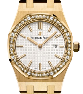 AUDEMARS PIGUET ROYAL OAK 오데마피게 로얄오크 33mm 67651OR 옐로우 골드 화이트 다이얼 다이아 베젤