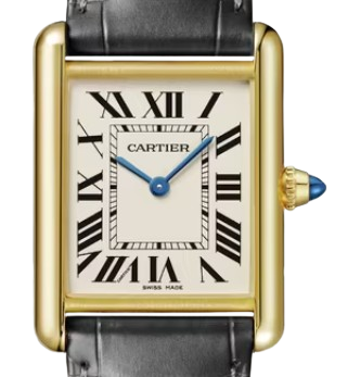 CARTIER TANK MUST DE CARTIER 까르띠에 탱크 머스트 드 까르띠에 27mm 스몰 쿼츠 무브먼츠 화이트 다이얼 블랙 소가죽 스트랩