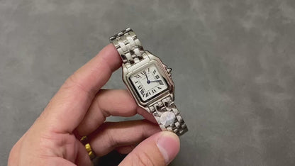 CARTIER PANTHERE DE CARTIER 까르띠에 팬더 드 까르띠에 27mm 미디움 쿼츠 무브먼츠 화이트 다이얼 실버