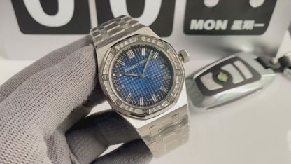 AUDEMARS PIGUET ROYAL OAK 오데마피게 로얄오크 37mm 15550ST 블 다이얼 다이아 베젤