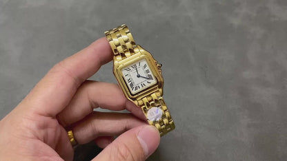 CARTIER PANTHERE DE CARTIER 까르띠에 팬더 드 까르띠에 27mm 미디움 쿼츠 무브먼츠 옐로우 골드 다이얼