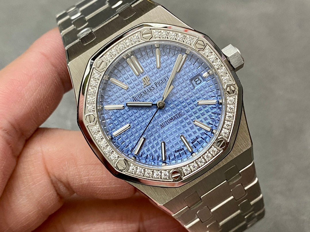 AUDEMARS PIGUET ROYAL OAK 오데마피게 로얄오크 41mm 15550ST 블루 다이얼 다이아 베젤