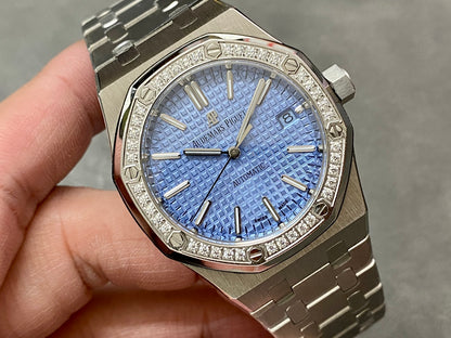 AUDEMARS PIGUET ROYAL OAK 오데마피게 로얄오크 41mm 15550ST 블루 다이얼 다이아 베젤
