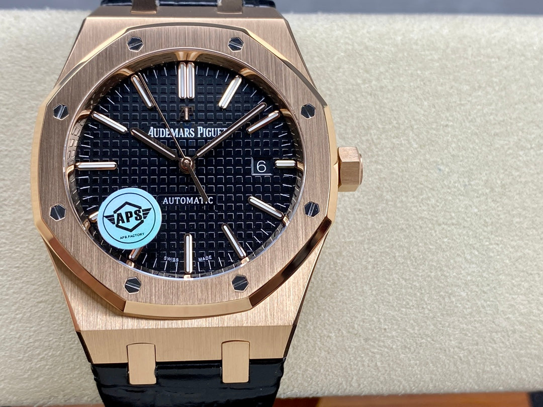 AUDEMARS PIGUET ROYAL OAK 오데마피게 로얄오크 41mm 15550ST 블랙 다이얼 골드 베젤