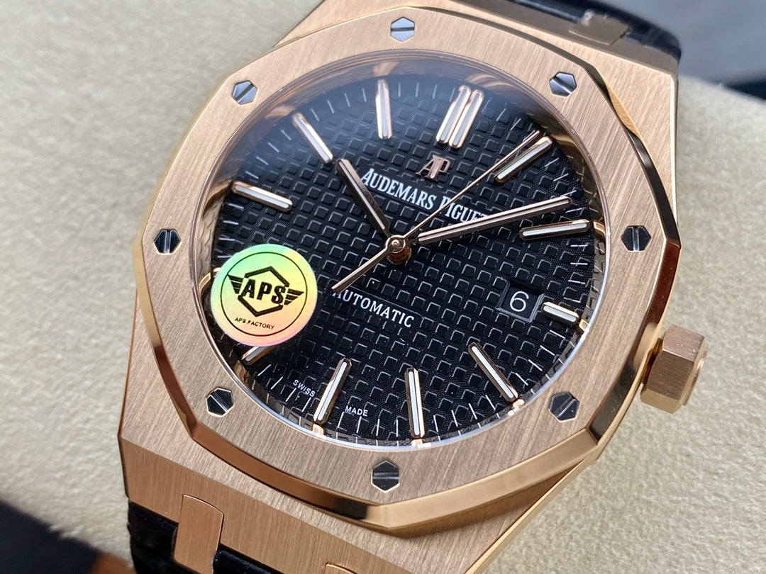 AUDEMARS PIGUET ROYAL OAK 오데마피게 로얄오크 41mm 15550ST 블랙 다이얼 골드 베젤