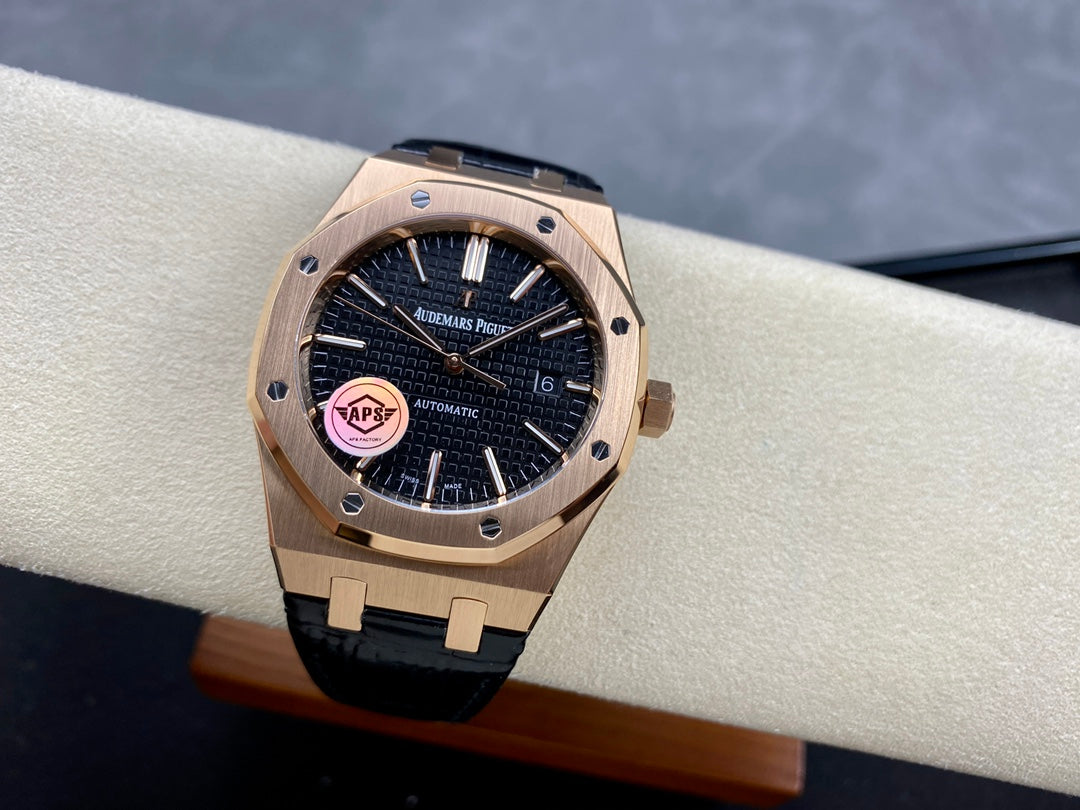 AUDEMARS PIGUET ROYAL OAK 오데마피게 로얄오크 41mm 15550ST 블랙 다이얼 골드 베젤