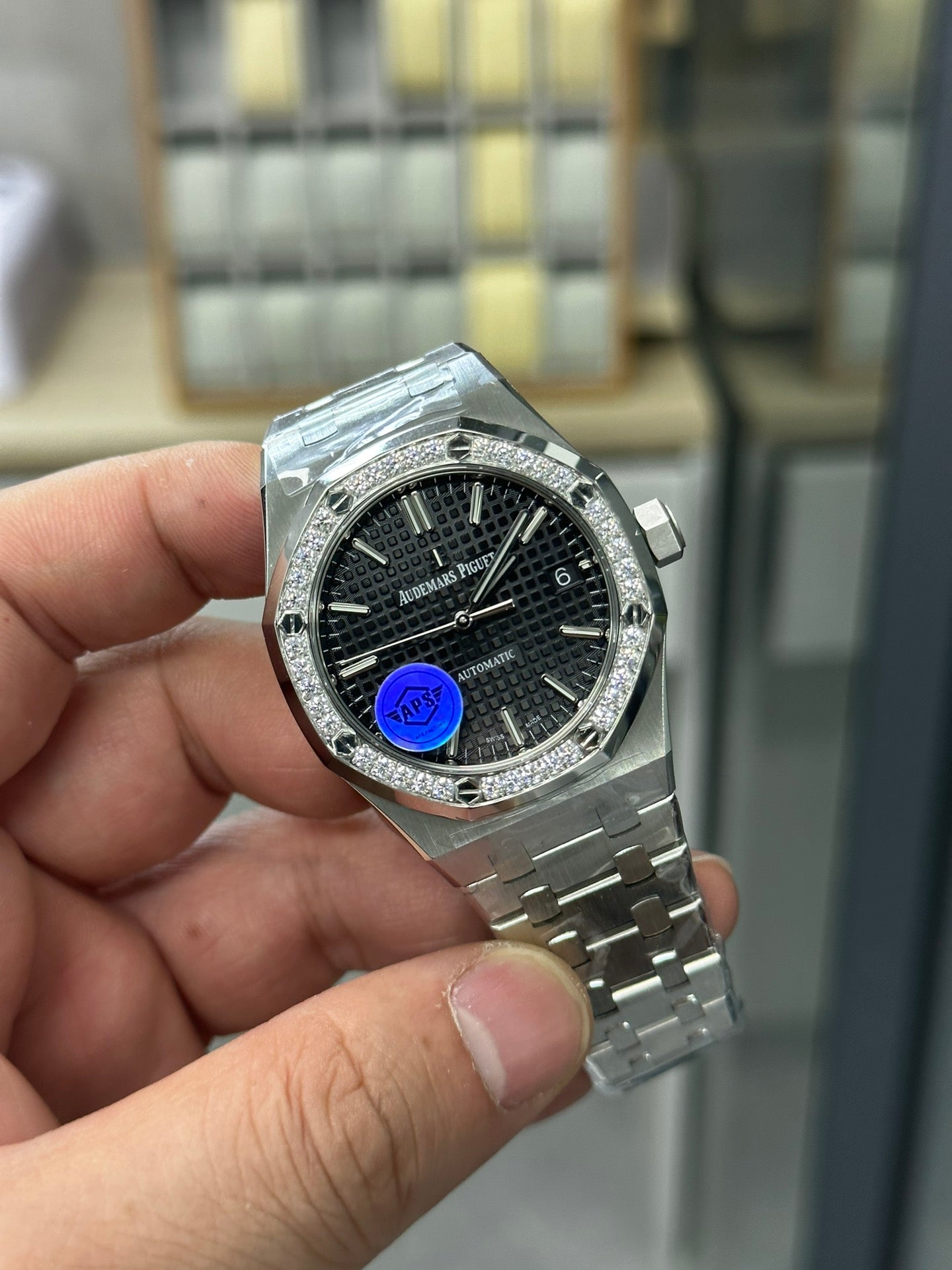 AUDEMARS PIGUET ROYAL OAK 오데마피게 로얄오크 37mm 15451 블랙 다이얼 다이아 베젤