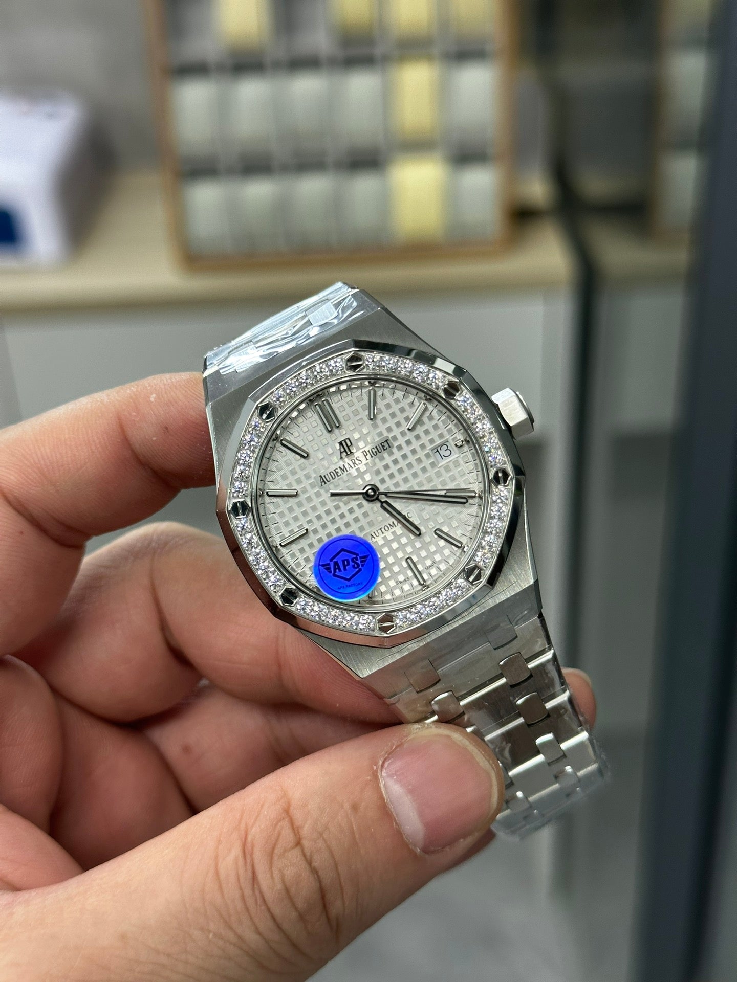 AUDEMARS PIGUET ROYAL OAK 오데마피게 로얄오크 37mm 15451 화이트 다이얼 다이아 베젤