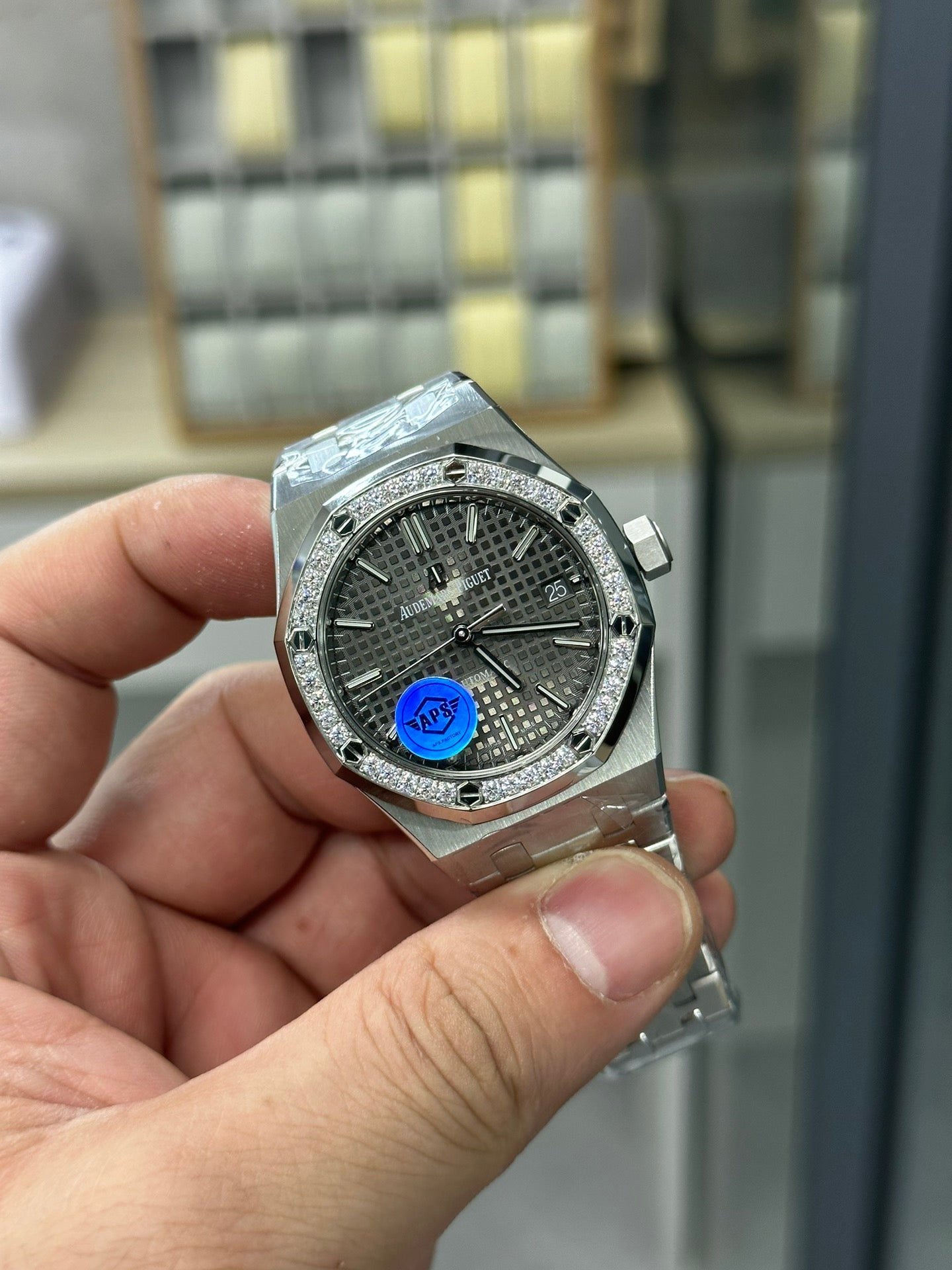 AUDEMARS PIGUET ROYAL OAK 오데마피게 로얄오크 37mm 15451 그레이 다이얼 다이아 베젤