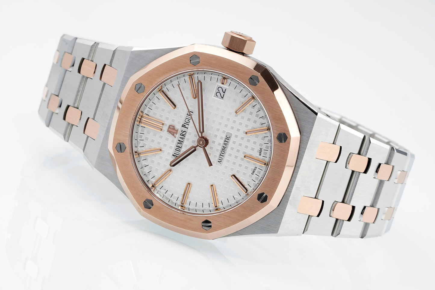 AUDEMARS PIGUET ROYAL OAK 오데마피게 로얄오크 37mm 15450st 화이트 다이얼 로즈골드 베젤