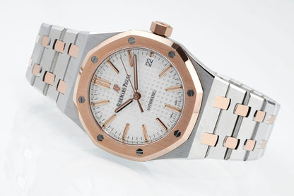AUDEMARS PIGUET ROYAL OAK 오데마피게 로얄오크 37mm 15450st 화이트 다이얼 로즈골드 베젤