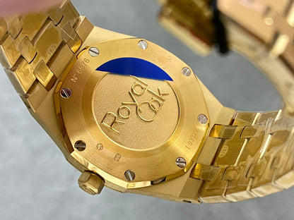 AUDEMARS PIGUET ROYAL OAK 오데마피게 로얄오크 33mm 67651OR 옐로우 골드 화이트 다이얼 다이아 베젤