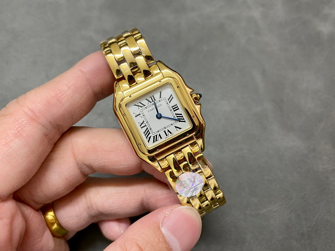 CARTIER PANTHERE DE CARTIER 까르띠에 팬더 드 까르띠에 27mm 미디움 쿼츠 무브먼츠 옐로우 골드 다이얼
