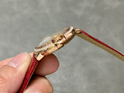 CARTIER BALLON DE CARTIER 까르띠에 발 드 까르띠에 33mm 오토 무브먼츠 화이트 다이얼 다이아 베젤