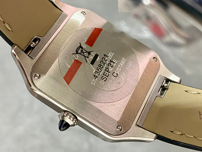 CARTIER SANTOS DE CARTIER 까르띠에 산토스 드 까르띠에 미디움 31.4mm 쿼츠 무브먼츠 화이트 다이얼 소가죽 스트랩